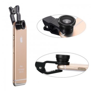 SHUOHU Universal 3 in1 Wide Angle Macro Fisheye Lens Camera Mobile Phone Lenses Fish Eye Lentes For iPhone Smartphone Microscope