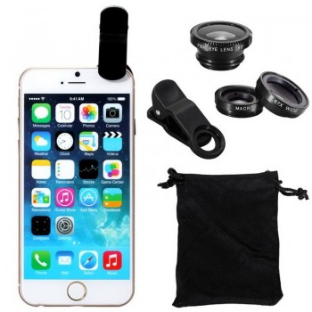 SHUOHU Universal 3 in1 Wide Angle Macro Fisheye Lens Camera Mobile Phone Lenses Fish Eye Lentes For iPhone Smartphone Microscope