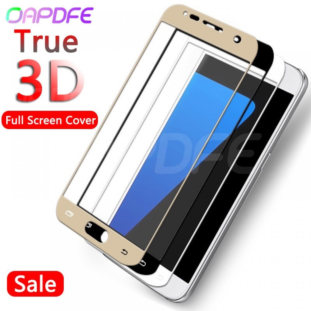 OAPDFE 3D Full Cover Tempered Glass on the For Samsung Galaxy S7 A7 A5 A3 2017 J3 J5 J7 2016 2017 Screen Protective Glass Film