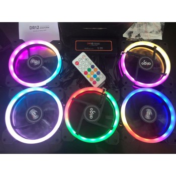 AIGO DR12 PC Cooler Computer Case Fan LED 120mm Fan Cooling dual halo multiple change mode RGB Fan.