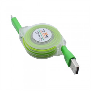 2A LED Light Micro USB Data Charger Cable 1M Fast Charging Retractable Cable Data Charger Charging Cord for Phone
