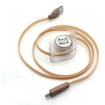 2A LED Light Micro USB Data Charger Cable 1M Fast Charging Retractable Cable Data Charger Charging Cord for Phone