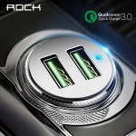 ROCK Car Charger QC 3.0 Quick Charge Dual USB For iphone X 7 8 iPad Universal For Xiaomi Samsung Huawei Fast Charging 5V 3.4A