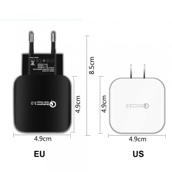 For Quick Charge 3.0 QC 3.0 USB Turbo Wall Fast Travel Charger For SAMSUNG Note 8 S9 Plus S8 S7 S6 HUAWEI P9 HTC 10 A9 LG G5 G6