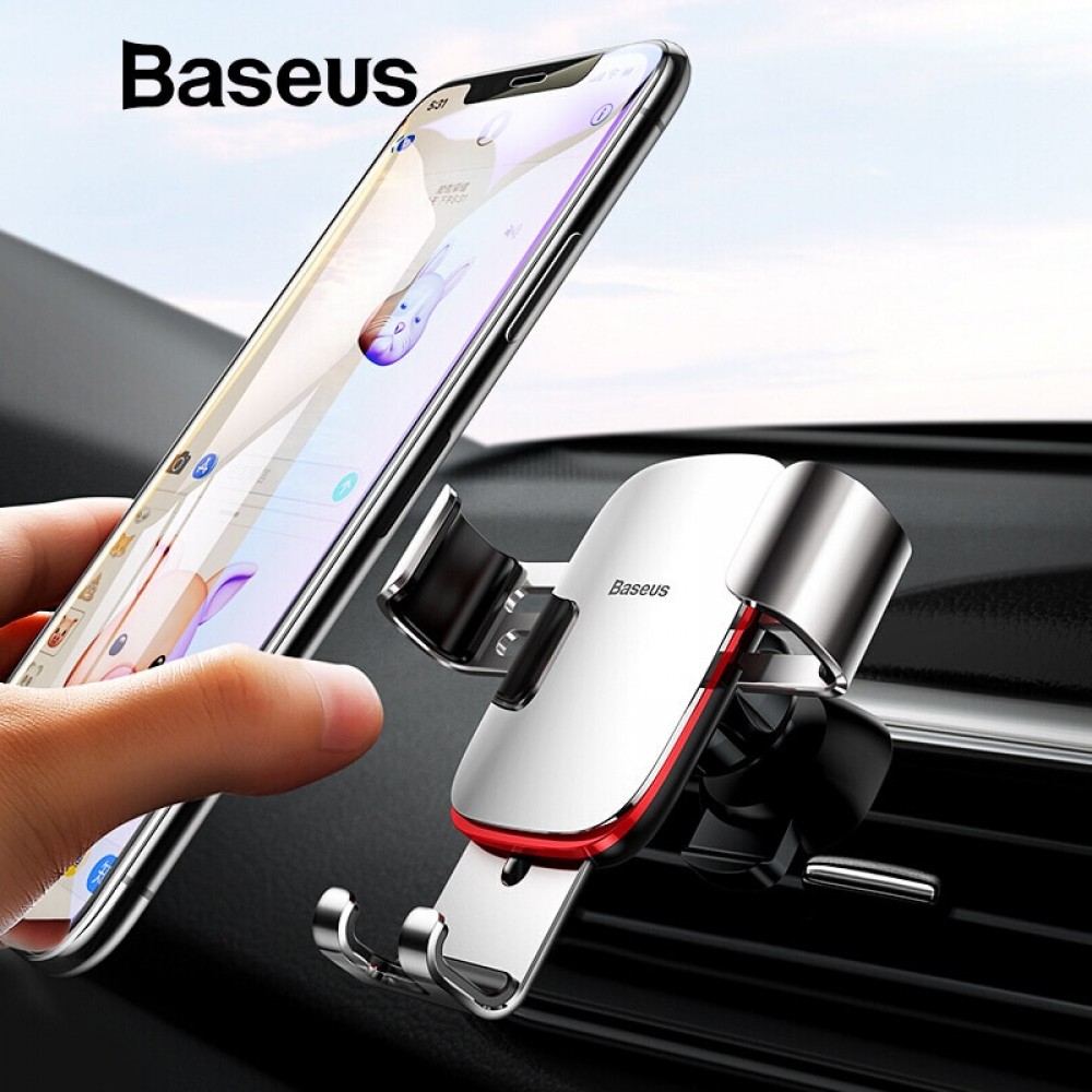 Baseus Universal Car Phone Holder For iPhone X XS Max Samsung Huawei Car Air Vent Mount Holder Metal Gravity Mobile Phone Holder