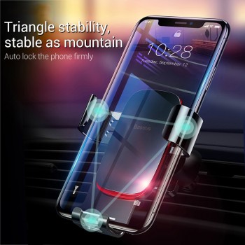Baseus Universal Car Phone Holder For iPhone X XS Max Samsung Huawei Car Air Vent Mount Holder Metal Gravity Mobile Phone Holder