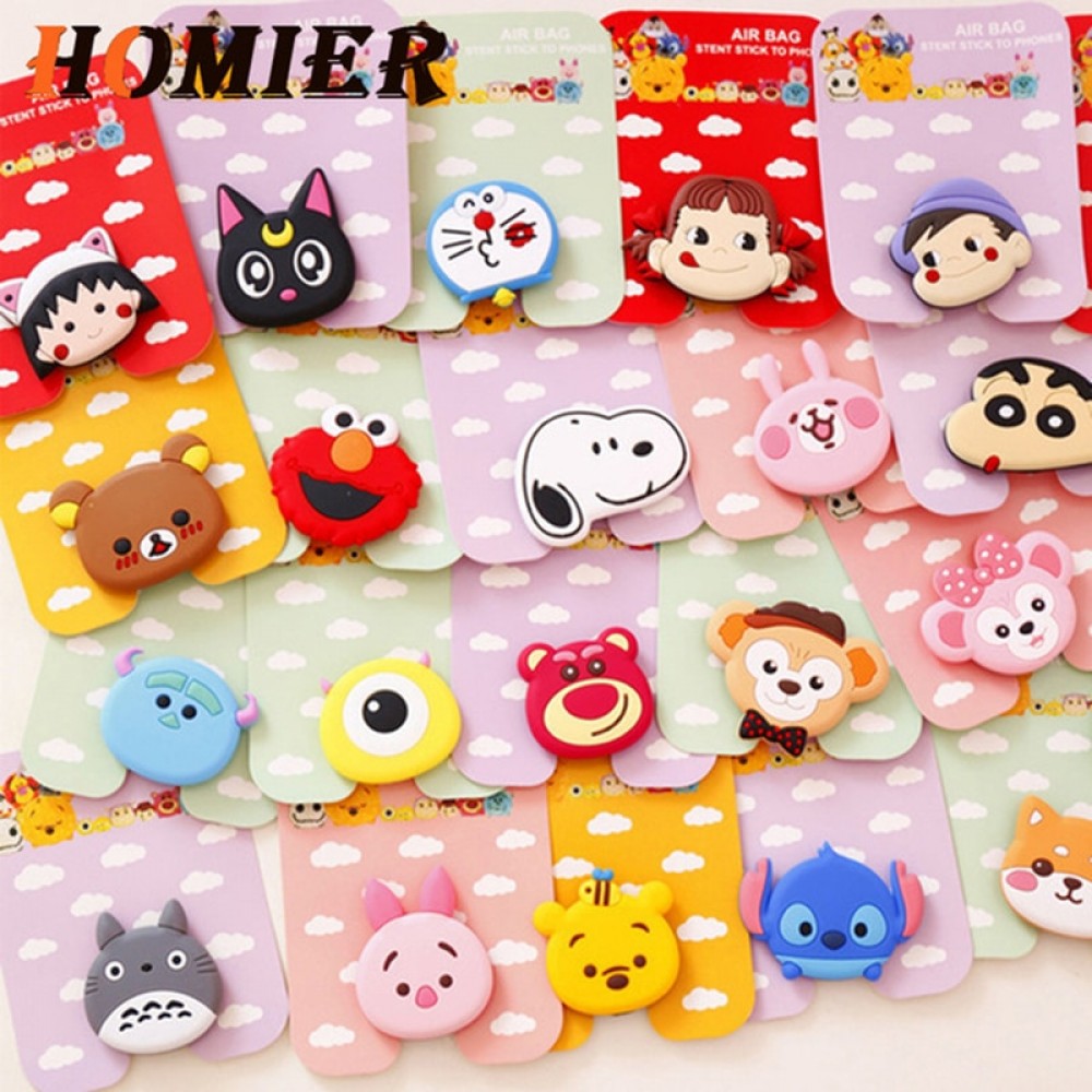 Universal phone Stand bracket Expanding Stand stretch grip phone Holder Finger Cute cartoon stand for iphone 6s 7 8 X XS socket