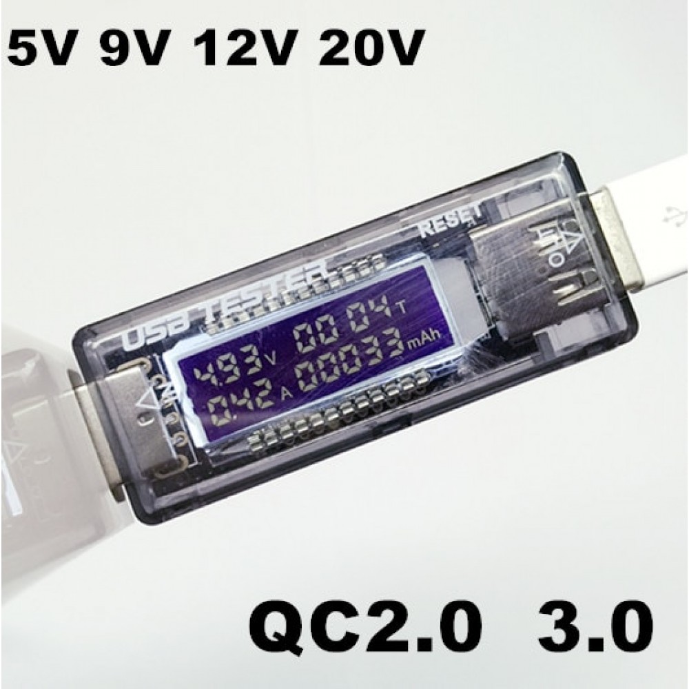 QC USB Charger Doctor Mobile Power Detector Battery Test Voltage Current Meter mobile phone adapter
