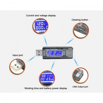 QC USB Charger Doctor Mobile Power Detector Battery Test Voltage Current Meter mobile phone adapter