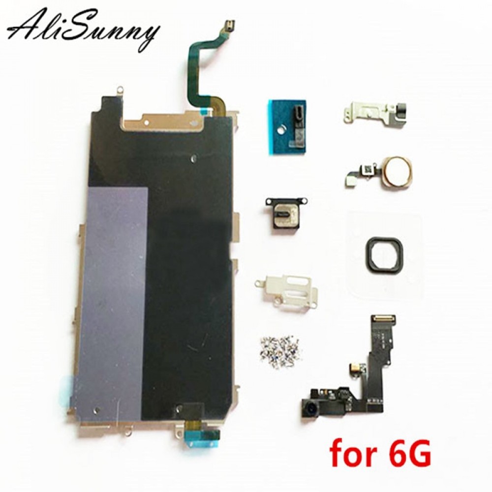 AliSunny Metal LCD Back plate Heat Shield kits for iPhone 6 Plus 5.5 6S 6G 6SP 6SPlus Earpiece Screws Front Camera Sets