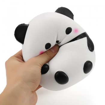 2018 New 12CM Jumbo Cute Panda Bear Squishy Slow Rising Soft Squeeze Straps Crean Scented Bread Cake Decor Toy Kid Fun Gift