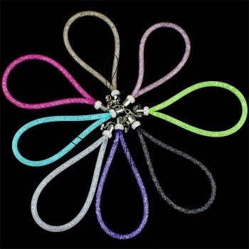Bling Rhinestone Diamond Phone Lanyard Straps Fashion Shiny Colorful Short Hand Mobile Chain