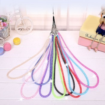 Etmakit  Crystal Neck Necklace Strap Lanyard U Disk ID Work Card Mobile Cell Phone Chain Straps Keychain phone Hang Rope