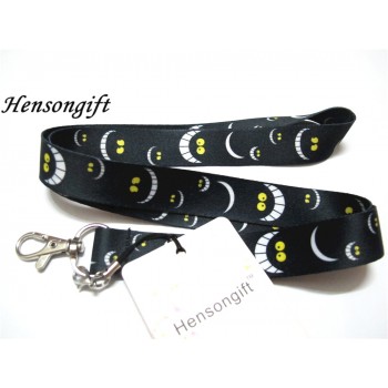 Hensongift Boys Cat Key Lanyard ID Badge Holders Cartoon Smile Face Phone Neck Straps With Keyring
