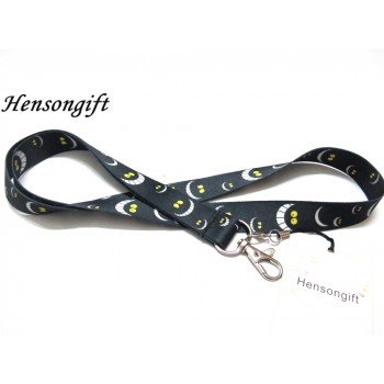 Hensongift Boys Cat Key Lanyard ID Badge Holders Cartoon Smile Face Phone Neck Straps With Keyring