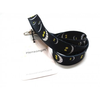Hensongift Boys Cat Key Lanyard ID Badge Holders Cartoon Smile Face Phone Neck Straps With Keyring