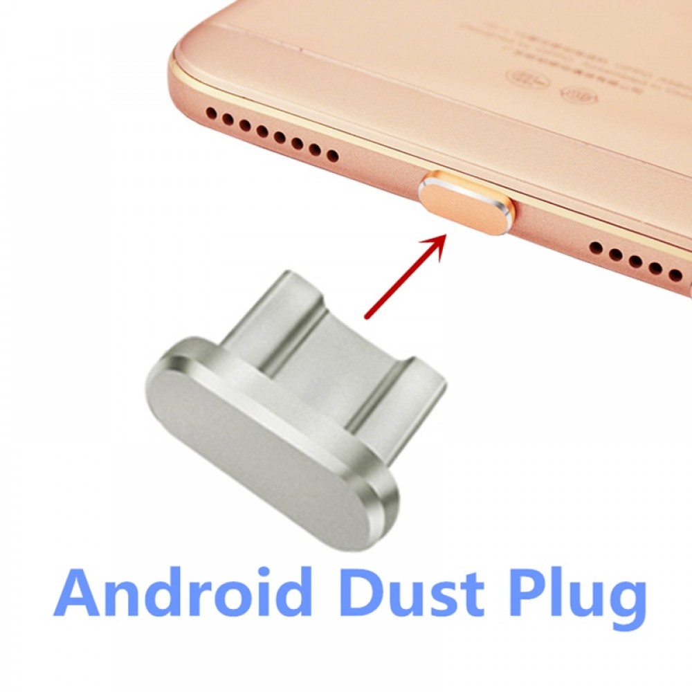 CatXaa Metal Micro USB Charging Port Dust Plug Android Mobile Phone Charger Jack Interface Stopper for Samsung Oppo HTC LG VIVO
