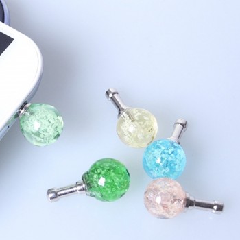 Marsnaska Round Rhinestone Luminous Dust Plug Mobile Phone 3.5mm Earphone Jack Anti Dust Plug Universal Headphone Dust Plug