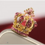 Big Crown Shape Fashion style3.5mm Colorful three-dimensional Design Mobile Phone Ear Cap Dust Plug For Iphone Samsung dust plug
