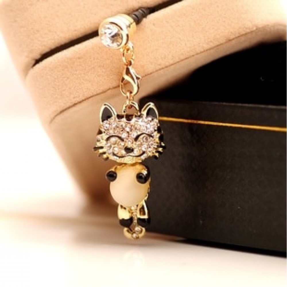 Smiling Tiger With Opal 3.5mm Earphone Plug Anti-dust  Hole Dustproof Plug Universal Mobile Phone Earphone Dust Plug
