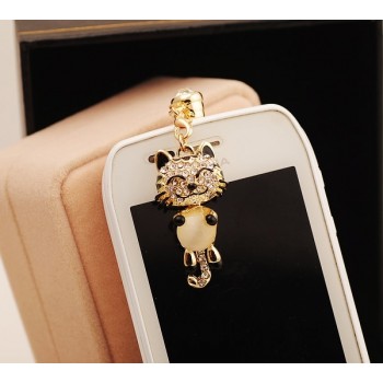Smiling Tiger With Opal 3.5mm Earphone Plug Anti-dust  Hole Dustproof Plug Universal Mobile Phone Earphone Dust Plug