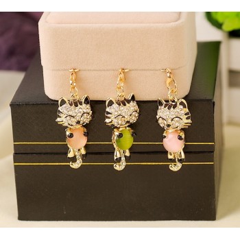 Smiling Tiger With Opal 3.5mm Earphone Plug Anti-dust  Hole Dustproof Plug Universal Mobile Phone Earphone Dust Plug