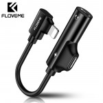 FLOVEME 2 in 1 Audio Adapter For iPhone XS XR X 7 8 Plus Charging Audio Charger Adapter For Lightning Jack To Earphone Splitter