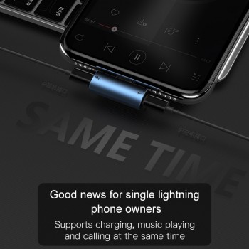 Baseus Audio Aux Adapter For iPhone Xs Max Xr X 8 7 Plus Earphone Headphone Connector OTG Cable For Lightning Splitter Converter