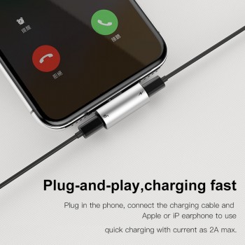 Baseus Audio Aux Adapter For iPhone Xs Max Xr X 8 7 Plus Earphone Headphone Connector OTG Cable For Lightning Splitter Converter