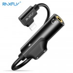 RAXFLY 2in1 Charging Audio Adapter For iPhone 7 8 Plus Lightning to 3.5MM Converter For iPhone X XS Max 3.5 Jack Charge Splitter