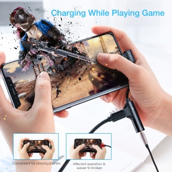 RAXFLY 2in1 Charging Audio Adapter For iPhone 7 8 Plus Lightning to 3.5MM Converter For iPhone X XS Max 3.5 Jack Charge Splitter