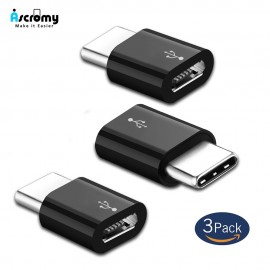 Ascromy 3PCS Type C to Micro USB Adapter For Xiaomi Mi 8 A2 Mix 3 Mi8 SE Huawei P20 Honor 10 Pocophone F1 USB C Type-C Converter