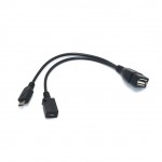 2 In 1 OTG Micro USB Host Power Y Splitter USB Adapter to Micro 5 Pin Male Female Cable JLRJ88
