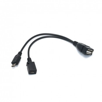 2 In 1 OTG Micro USB Host Power Y Splitter USB Adapter to Micro 5 Pin Male Female Cable JLRJ88