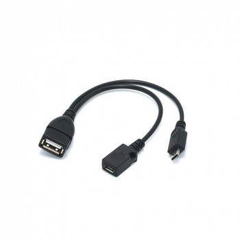 2 In 1 OTG Micro USB Host Power Y Splitter USB Adapter to Micro 5 Pin Male Female Cable JLRJ88