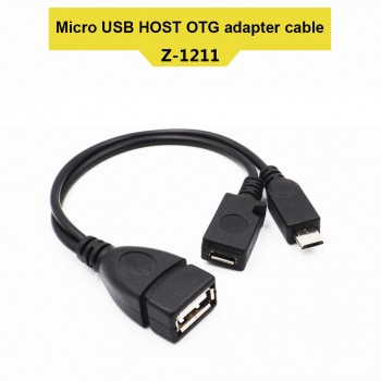 2 In 1 OTG Micro USB Host Power Y Splitter USB Adapter to Micro 5 Pin Male Female Cable JLRJ88