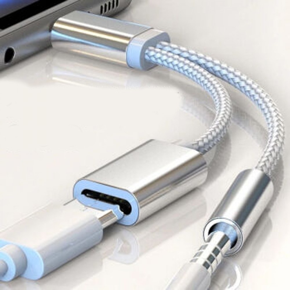 2 In 1 USB Type C Charging Cable Type-C Convertor 3.5mm Audio for Xiaomi Earphone Headphone Adapter for Huawei P20 Pro Lite