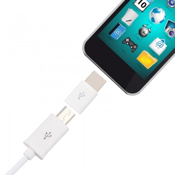 Etmakit Micro USB to Type-C Type C Adapter Sync Charge TypeC Connector ABS Inserted From Both Side Size NK-Shopping