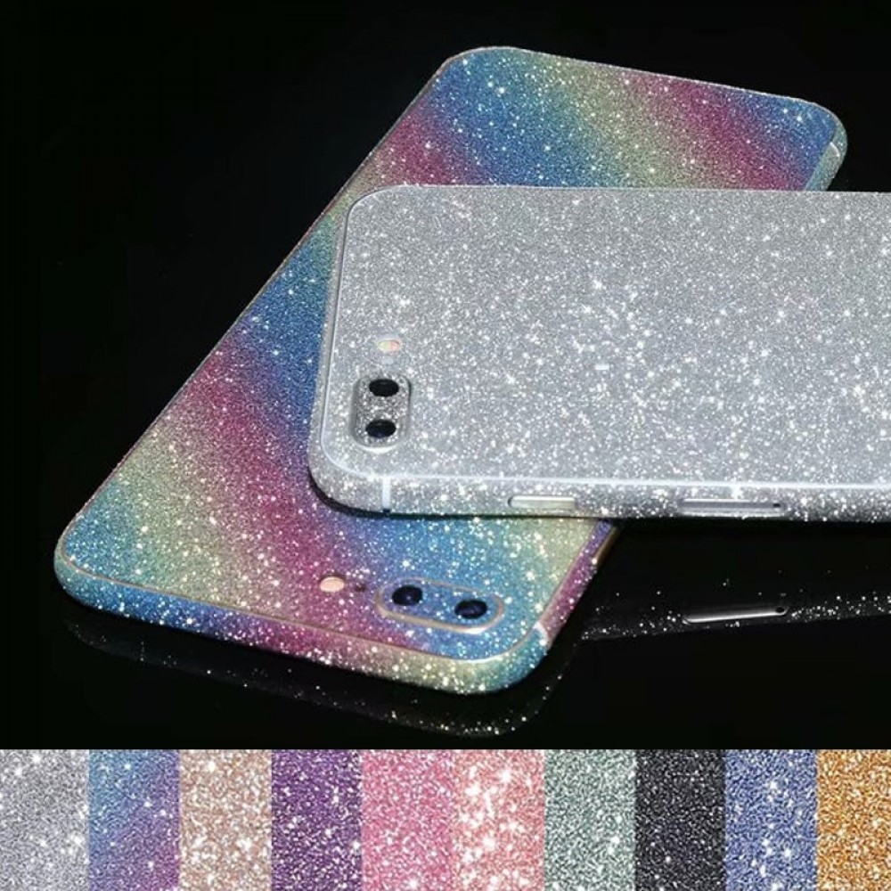 Bling Shiny Full Body Phone Sticker Case For iPhone 6 6S Plus Protective Film Glitter Skin Sticker For iPhone 5 5S SE 6 Plus