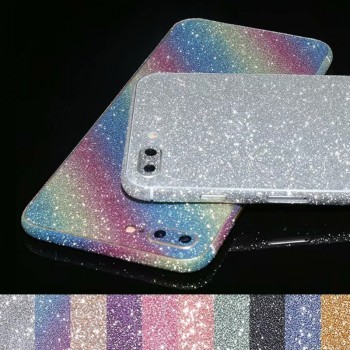 Bling Shiny Full Body Phone Sticker Case For iPhone 6 6S Plus Protective Film Glitter Skin Sticker For iPhone 5 5S SE 6 Plus