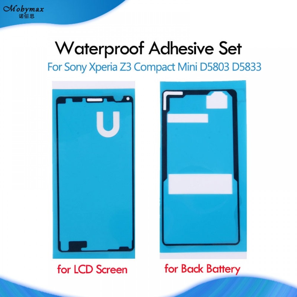 Housing Frame Waterproof Adhesive For Sony Xperia Z3 Compact Mini D5803 D5833 Front LCD Sticker Back Cover Full Set Tape Glue