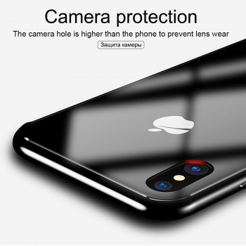 For iphone XS Max XS XR X 8 8 Plus 7 7 Plus Case Tempered Glass Cover Soft TPU Edge Case For iphone 7 6S 6 Plus Coque Funda Euti