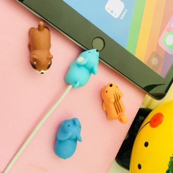 Cartoon Panda Cats Shark Cable Protector Data Line Cord Protector Protective Cable Winder Cover For iPhone USB Charging Cable