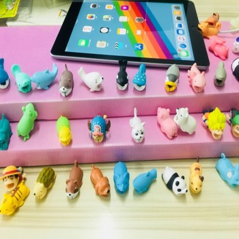 Cartoon Panda Cats Shark Cable Protector Data Line Cord Protector Protective Cable Winder Cover For iPhone USB Charging Cable