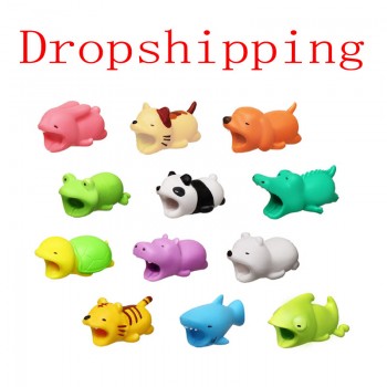 Cartoon Panda Cats Shark Cable Protector Data Line Cord Protector Protective Cable Winder Cover For iPhone USB Charging Cable