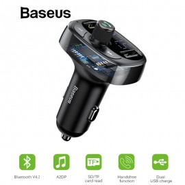 Baseus Car Charger FM Transmitter Aux Modulator Bluetooth Handsfree Car Audio MP3 Player 3.4A Fast Dual USB Mobile Phone Charger