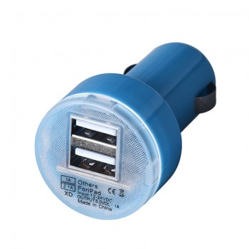 2017 Micro Auto Universal Dual USB Car Charger 2 Ports Car Cigarettes Lighter Socket Splitter Charger Power Adapter Charge Blue
