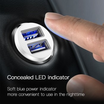 Baseus Mini Car Charger For iPhone Xs Samsung Xiaomi mi 3.1A Fast Car Charging Dual USB Car Charger Adapter Mobile Phone Charger