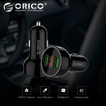 ORICO UPK-2U 15.5W LED Display USB Car Charge ABS Mini Dual USB Charging Phone Charger Car-Charger for iPhone 7 8 Plus Samsung