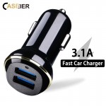 CASEIER 3.1A Fast USB Car Charger For iPhone X Xr Xs Max Dual Port USB Charger For IOS Android Mobile Phone Tablet Fast Charging